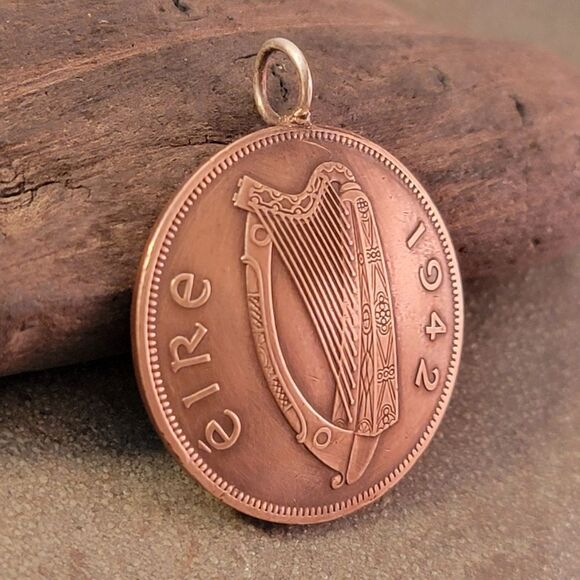 Genuine Irish Penny (Pidgin) Domed Copper Coin Pendant - Picture 3 of 5